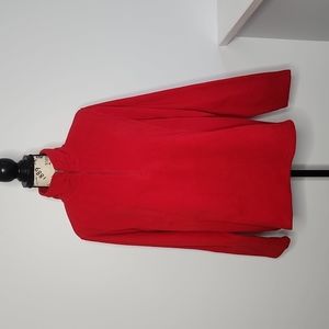 Lands End Red Fleece Pullover Sweater Size 1X